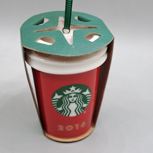 Christmas Ornament Starbucks 2016 Mini Logo Rot Kaffeetassen