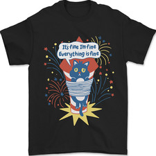 I'm Fine Funny at Fireworks Bonfire Day July 4th Mens T-Shirt 100% Cotton