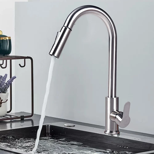 360° Kitchen Sink Mixer Taps Pull Out Spout Spray Single Lever Modern Mono Tap - Picture 3 of 9