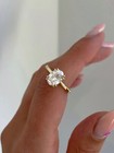 Prong Engagement Ring In 925 Silver 1.68Ct White Oval Cut Moissanite Double Claw