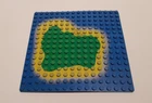 LEGO Vintage Pirate Baseplate 16x16 Island on Blue Water Pattern 1989 6260 6265