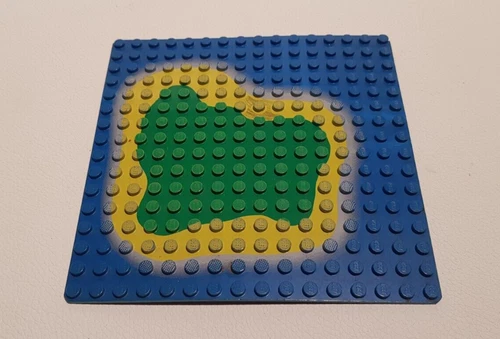 LEGO Vintage Pirate Baseplate 16x16 Island on Blue Water Pattern 1989 6260 6265