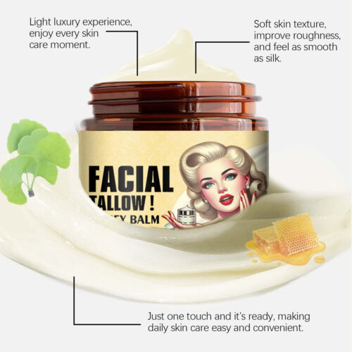 Bálsamo facial hidratante 4,23 oz carne sebo bálsamo facial miel cuidado de la piel crema pura - Imagen 3 de 12