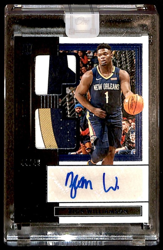 2019-20 One and One Rookie Dual Patch Auto Blue RPA 44/49 Zion Williamson R6620J