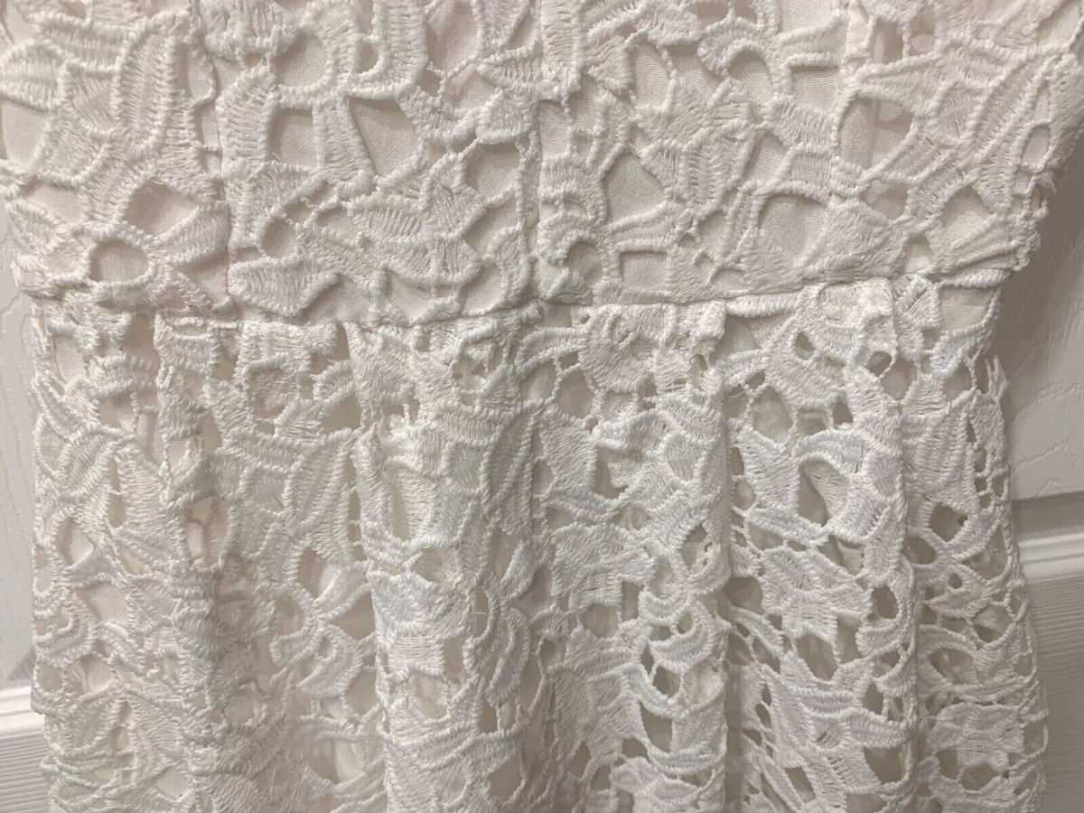 ASTR THE LABEL WHITE LACE MIDI DRESS SPAGHETTI STRAPS LINED WOMENS XS | eBay