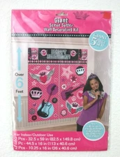 NEW Amscan Rock Star Happy Birthday Giant Scene Setter Wall Decorating Kit 