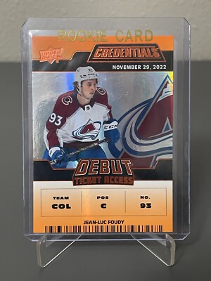 2022-23 UD Credentials Jean-Luc Foudy Debut Ticket Access Orange #178 /149