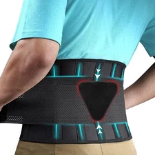 Featol Large Black Orthopedic Back Brace For Lower Back Pain Relief