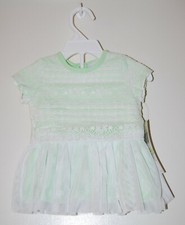 NWT GUESS Infant Girls Mint Green White Tulle Lace Dress & Bloomers Set sz 3-6 M