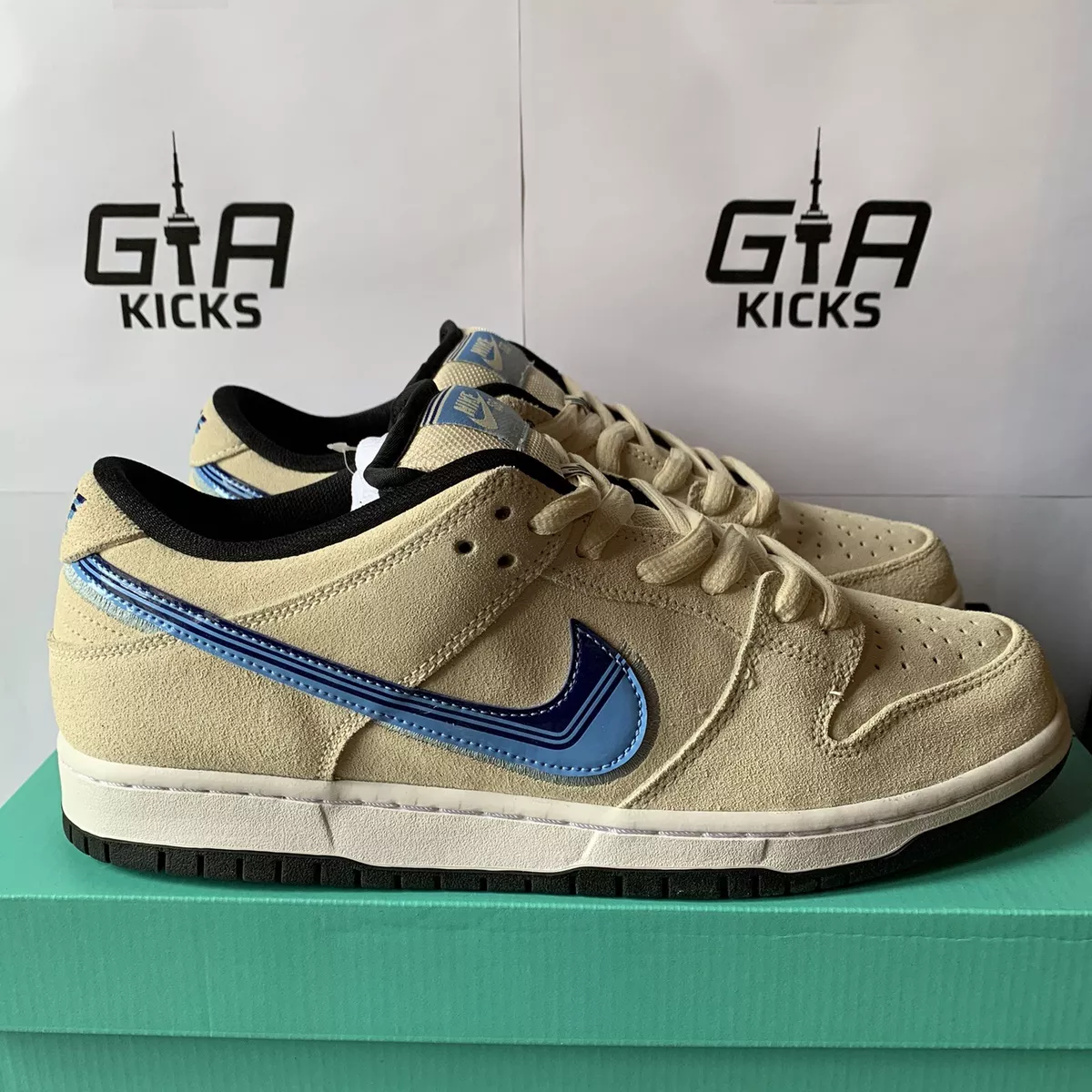 Nike SB Dunk Low Pro Truck It Pack Light Cream Royal Blue Size 10.5 CT6688 200