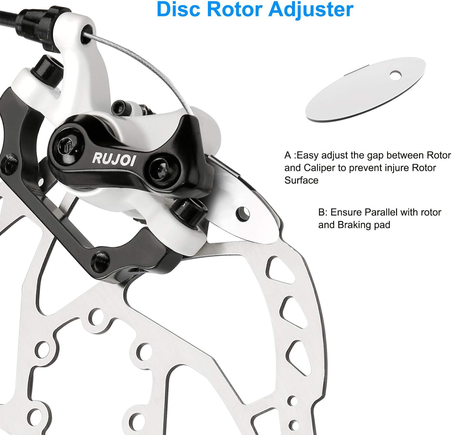 RUJOI Bike Disc Brake Kit, Aluminum Front and Rear Caliper, Full