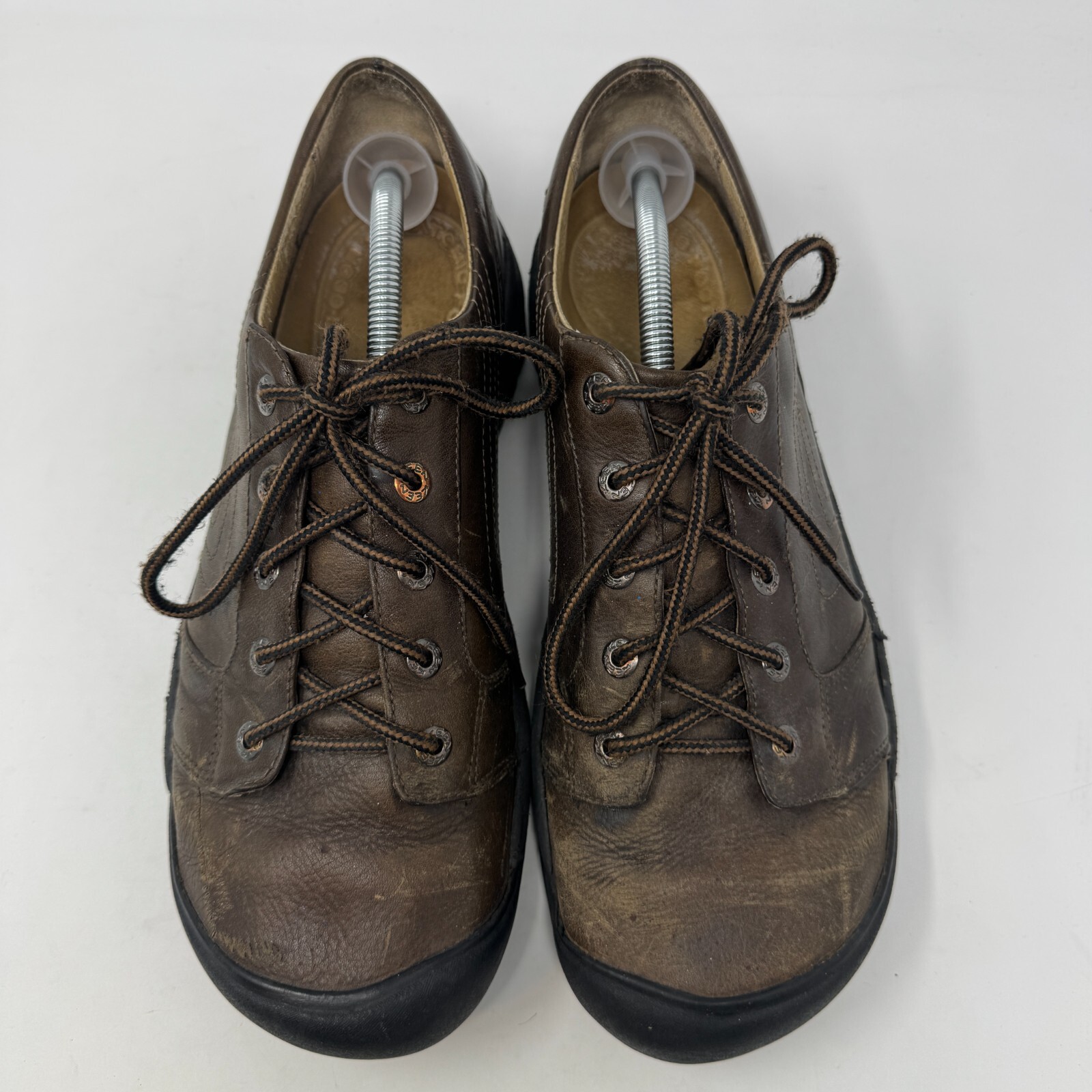 Scarpe Keen Alki in pelle marrone con occhielli stringate casual punta larga scarpe uomo 11 5