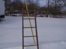  Vintage  Wood Ladder 6FT + Rustic Flowers Pots Pans Quilts primitive deco