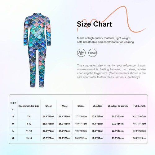 Kids Girls Costume Performance Bodysuit Cosplay Jumpsuit Soft Catsuit Smooth - Picture 5 of 37
