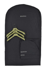 (3) Authentic Gucci Black Dust Covers Garment Bags 33" x 56" & (3) Hangers
