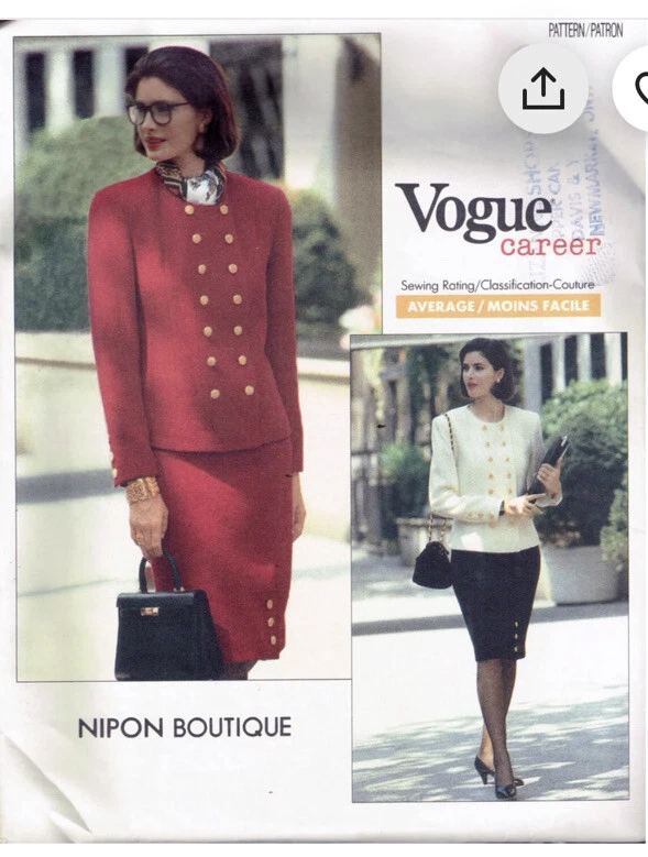 Traje Albert Nipon Boutique Vintage Años 80 Rojo Lana Tweed Talla 6 Botones Dorados Militar Foto 2 de 4