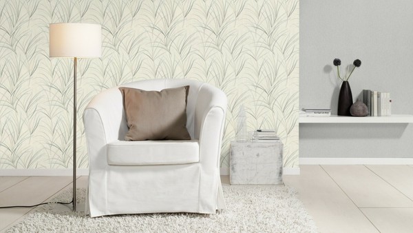 3,15 €/Qm / Rasch Tapete Rock N Rolle 540659 Floral BläTter Creme Blau Grau-image