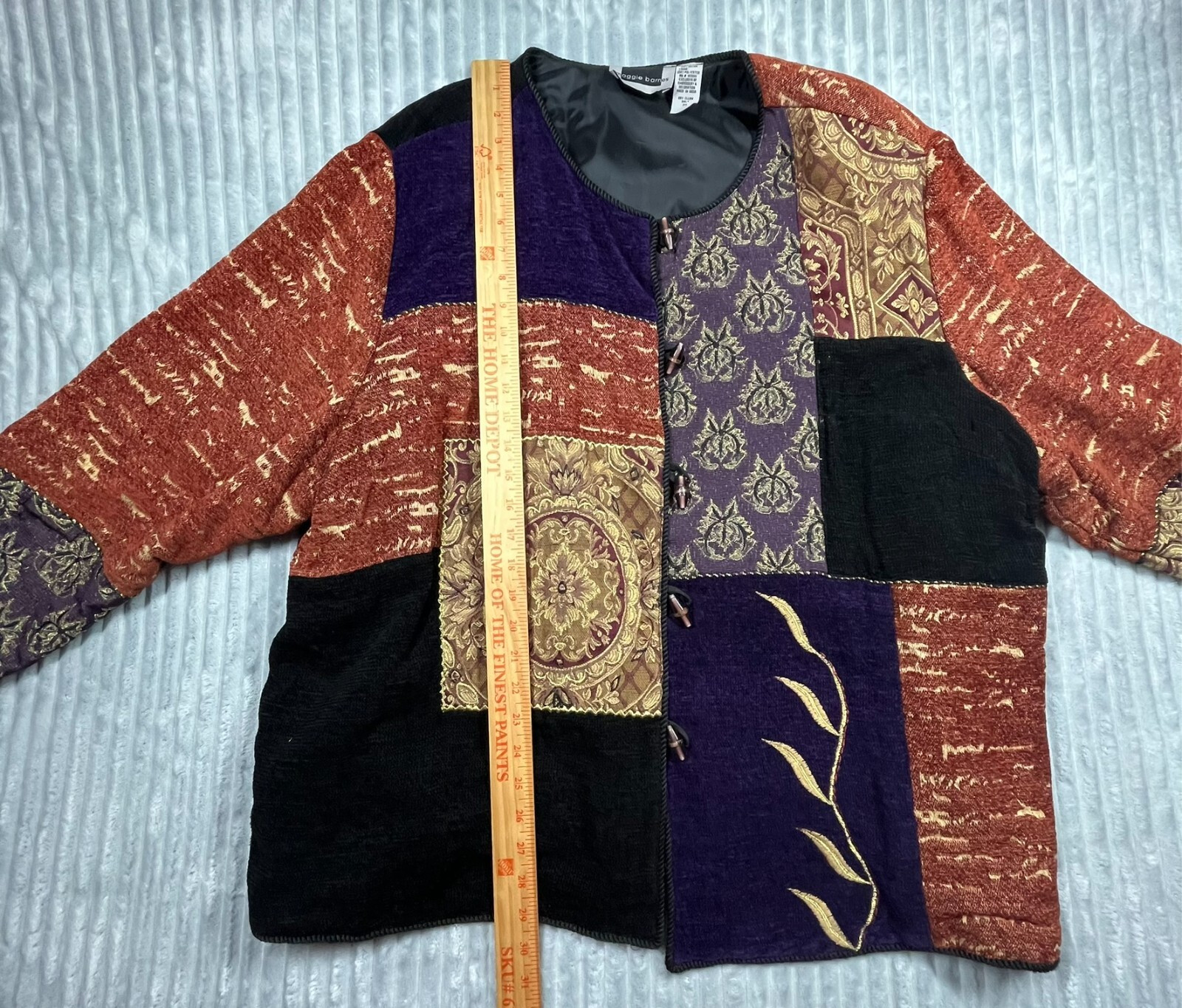 Maggie Barnes Multicolor Tapestry Patchwork Jacke… - image 7