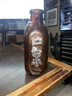 Vintage Amber Qt Glass Farm Dairy Milk Btl Valley Farms Williamsport Pa
