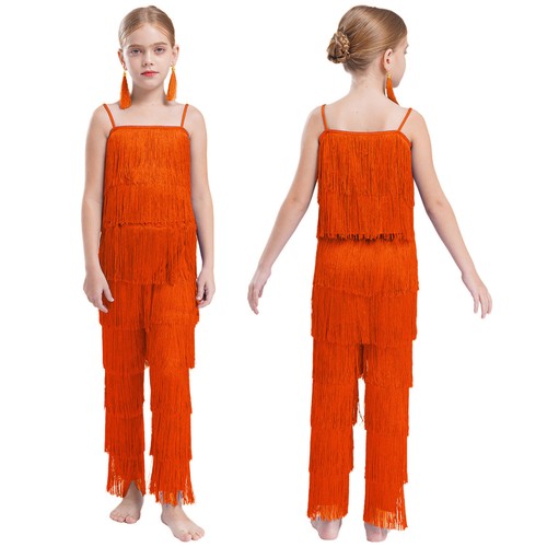 Girls Outfits Dress-up Crop Tops And Pants Show Costumes Solo Dancewear Teens - Picture 78 of 88
