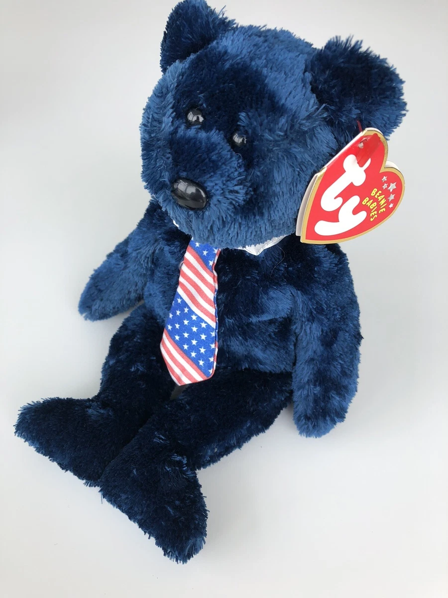 TY Beanie Babies Collection Pops USA The Bear DOB June 16 2001 MWMT