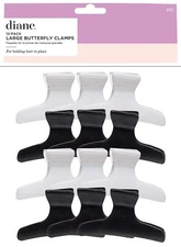 Diane Large Butterfly Clamps Pack of 12 Hair Clips for Women and Girls 3.25 Inch