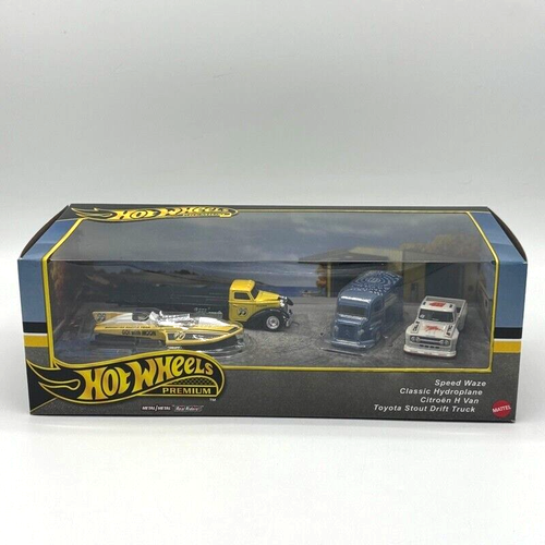 Hot wheels coffret premium hydroplane et Citroën type H 1/64
