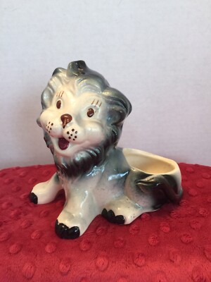 Vintage 1950s LION Ceramic Nursery Planter New Condition Original Owner