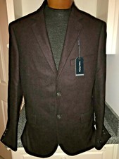 NWT 275 NAUTICA Burgundy HARBOR Two Button Wool Blend Blazer Sportcoat 44 Long
