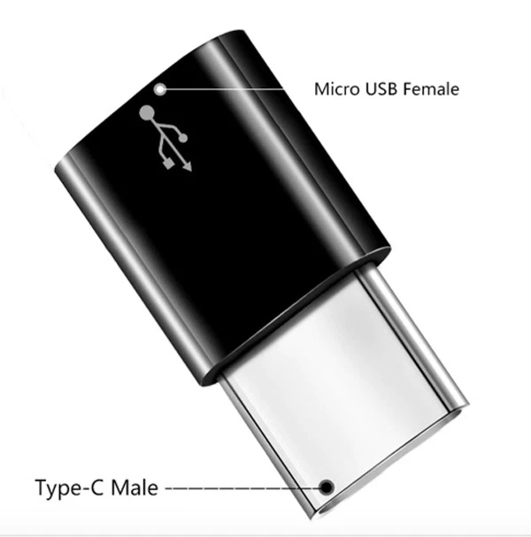 Micro USB Female to USB Type C Male OTG Adapter for Samsung S8 S8+ S9 S9+ Note 9 - Image 2 of 2
