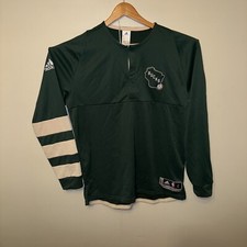 Green Adidas Milwaukee Bucks quarter snap pullover