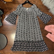 Style Co Bell Sleeve Peasant Floral Print Women's Dress Size PS