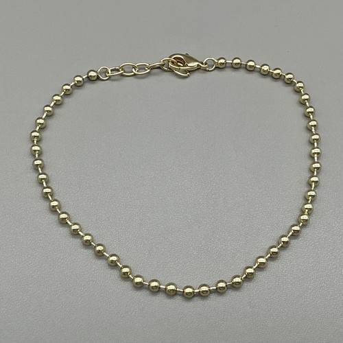 Gold Tone Anklet Beaded Ball Chain Lobster Clasp Delicate Womens Fashion Jewelry