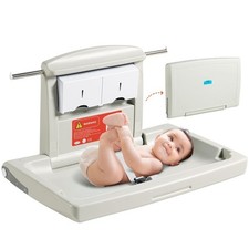 Wall-Mounted Baby Changing Station, Horizontal Foldable Diaper Change Table