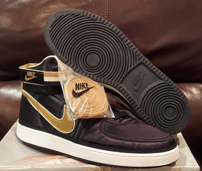 Nike Vandal High Supreme Qs Black-Metallic Gold-White Men's Size