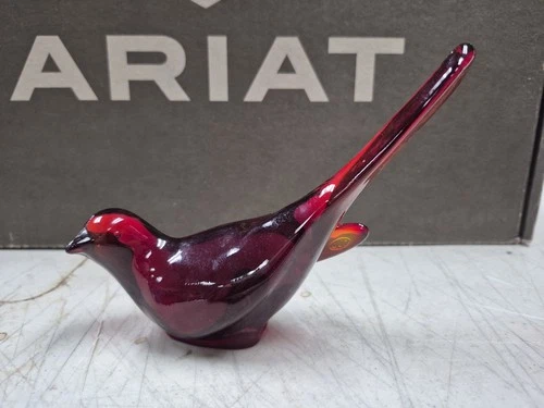 Vintage Fenton Art Glass Ruby Red Bird of Happiness Figurine