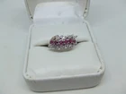 10k white gold ruby & diamond ring size 7
