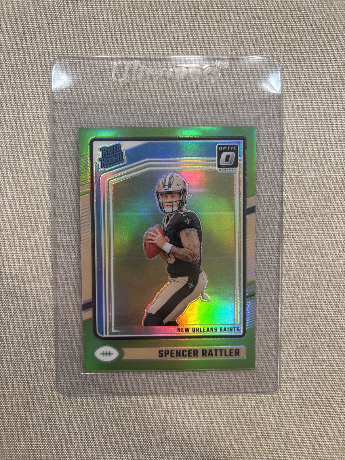 2024 Panini Donruss Optic -Rated Rookie Spencer Rattler #289 Lime Green /50 (RC)