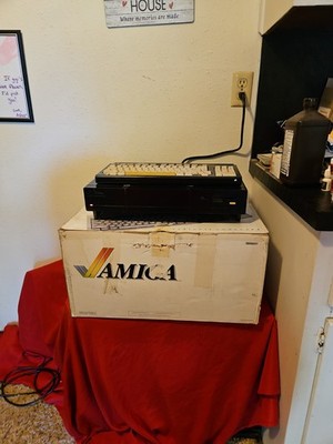 Custom. Commodore Amiga 1000 Computer With Box And Keyboard Turns On As Is