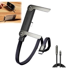 240W 2-in-1 USB C Fast Charg Cable Rotatable Stand Holder Playing While Charging