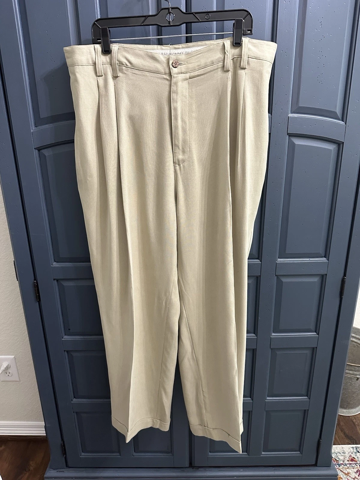 VGUC Tommy Bahama Silk Pants Mens 40x30 Relaxed Fit Straight Leg Trousers Slacks
