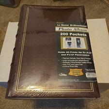 Pioneer Bi-Directional Photo Album 200 Pockets European Bonded Leather Burgundy
