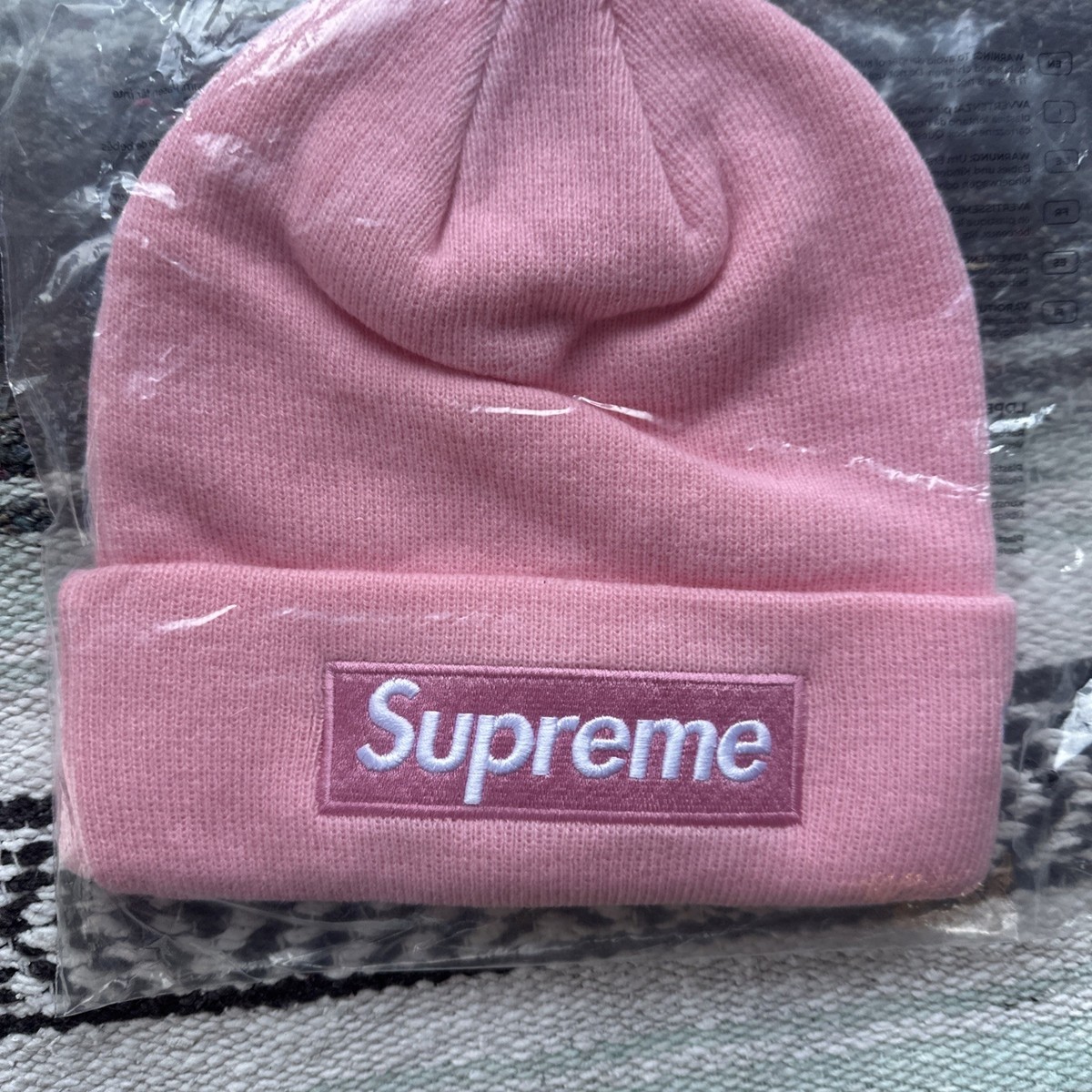 Supreme×New Era Box Logo Beanie ダスティーピンク Supreme x New Era Box Logo Beanie 'Dusty Pink' Brand New | eBay