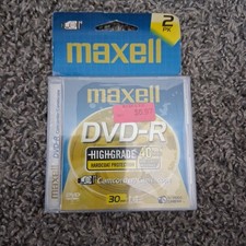 New Maxell 2 Pack Of DVD-R Video Camcorder 30min. 1.4GB