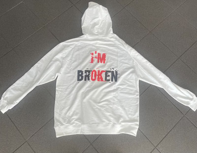 CHICYEA Hoodie XL Farbe Weiß I`m broken Print Herren