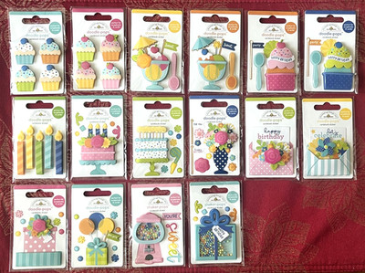 *NEW CHOOSE - Birthday Doodlebug Doodle-Pops Shakers 3D Stickers - FREE SHIPPING