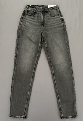 American Eagle Curvy Mom Jean Womens 2/ 26W Black Super High Rise Stretch NEW!