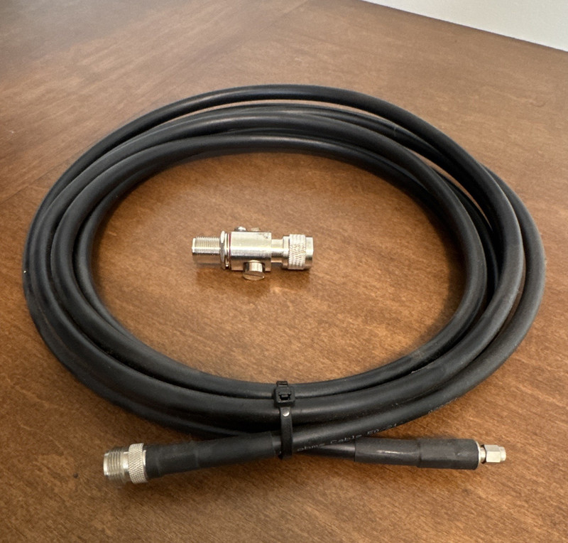 Antenna extension coaxial RP-SMA 400 Low Loss Coaxial Cable 16ft Black
