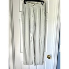 Giorgio Armani Le Collezioni Light Gray Floral Trousers Sz 10/42 Designer
