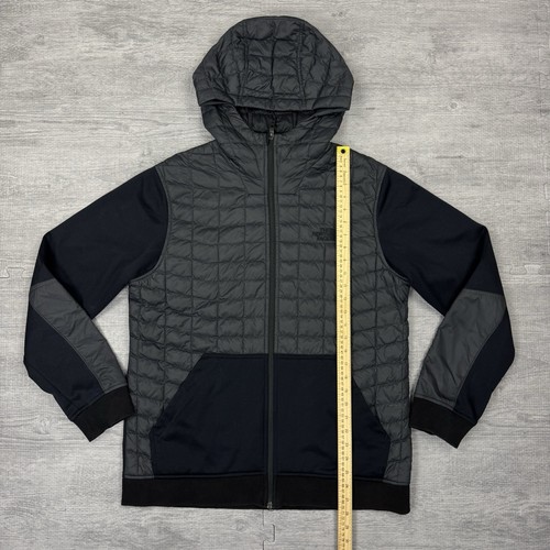 The North Face Men's Kilowatt Thermoball Hooded Jacket Sz LARGE Black Dark Gray - Picture 3 of 10